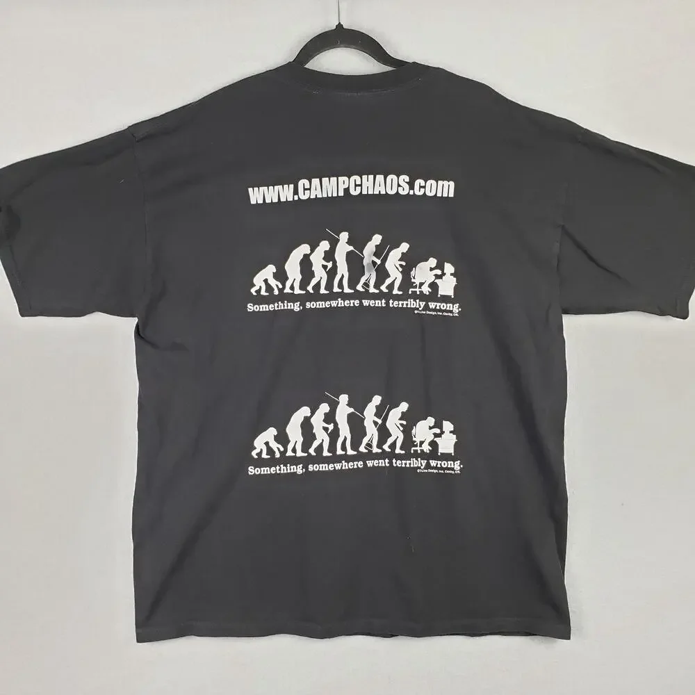 Y2K Campus Chaos Black Graphic Tee Money Good Napster Bad Cop Humor 2000 Size XL - Picture 8 of 8